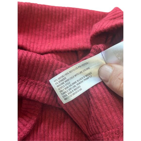 Red Ribbed Tank‎ Top Sleeveless Basic Casual Everyday Layering - Picture 5 of 6